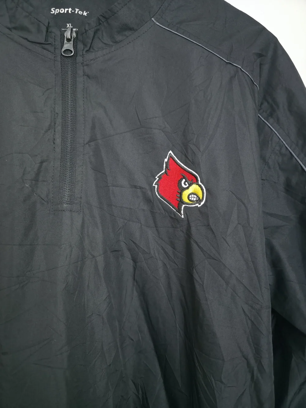 Sport-Tek Windbreaker Jacket XL Black Pullover Team Logo Lightweight Zip